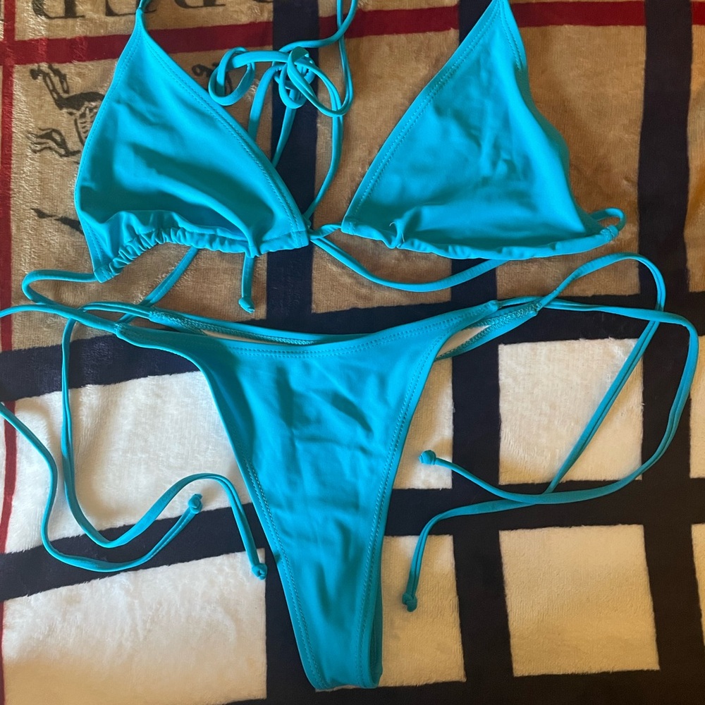 Vibrant Blue Halter Bikini Set